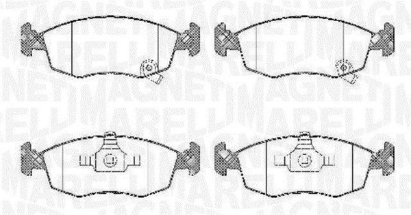 MAGNETI MARELLI Kit pastiglie freno, Freno a disco con segnalatore acustico usura